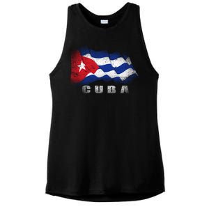 Cuban Flag Cuba Ladies PosiCharge Tri-Blend Wicking Tank