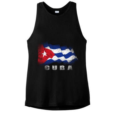 Cuban Flag Cuba Ladies PosiCharge Tri-Blend Wicking Tank