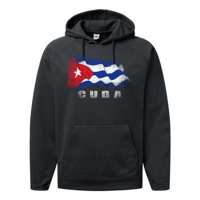 Cuban Flag Cuba Performance Fleece Hoodie