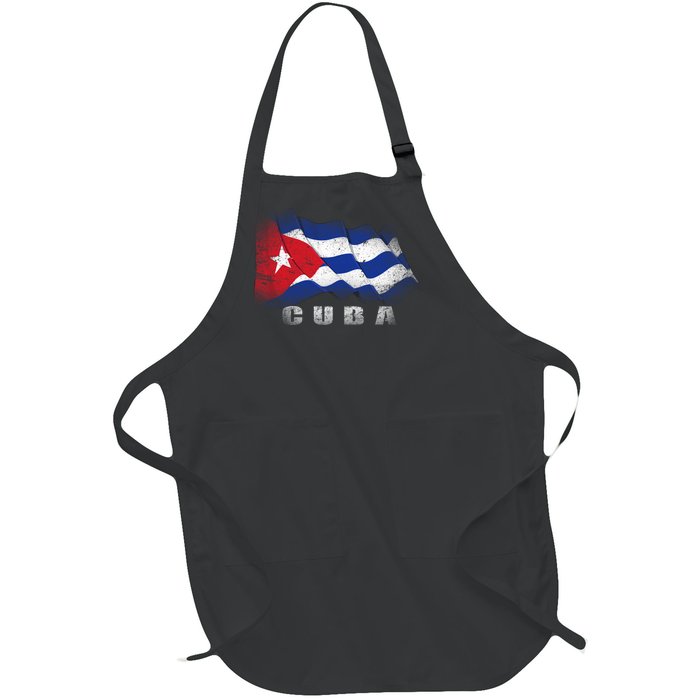 Cuban Flag Cuba Full-Length Apron With Pockets