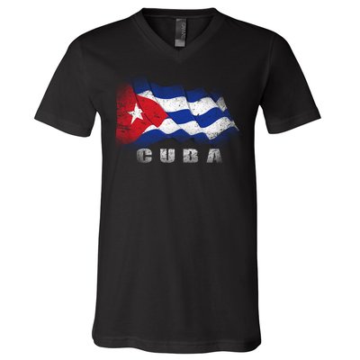 Cuban Flag Cuba V-Neck T-Shirt