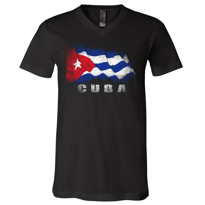 Cuban Flag Cuba V-Neck T-Shirt