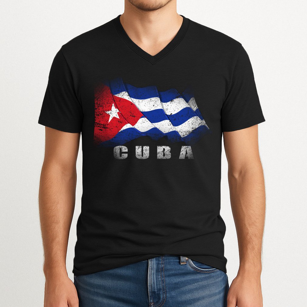 Cuban Flag Cuba V-Neck T-Shirt