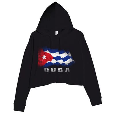 Cuban Flag Cuba Crop Fleece Hoodie