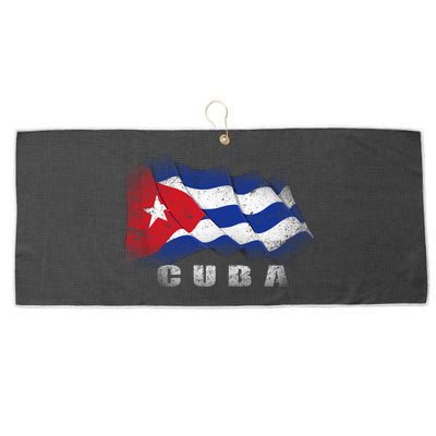 Cuban Flag Cuba Large Microfiber Waffle Golf Towel