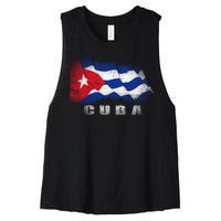 Cuban Flag Cuba Women's Racerback Cropped Tank