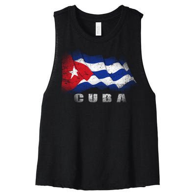 Cuban Flag Cuba Women's Racerback Cropped Tank