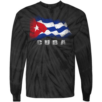 Cuban Flag Cuba Tie-Dye Long Sleeve Shirt