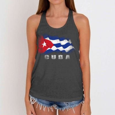 Cuban Flag Cuba Women's Knotted Racerback Tank