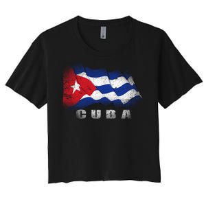 Cuban Flag Cuba Women's Crop Top Tee