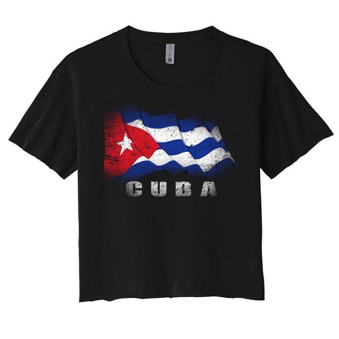 Cuban Flag Cuba Women's Crop Top Tee