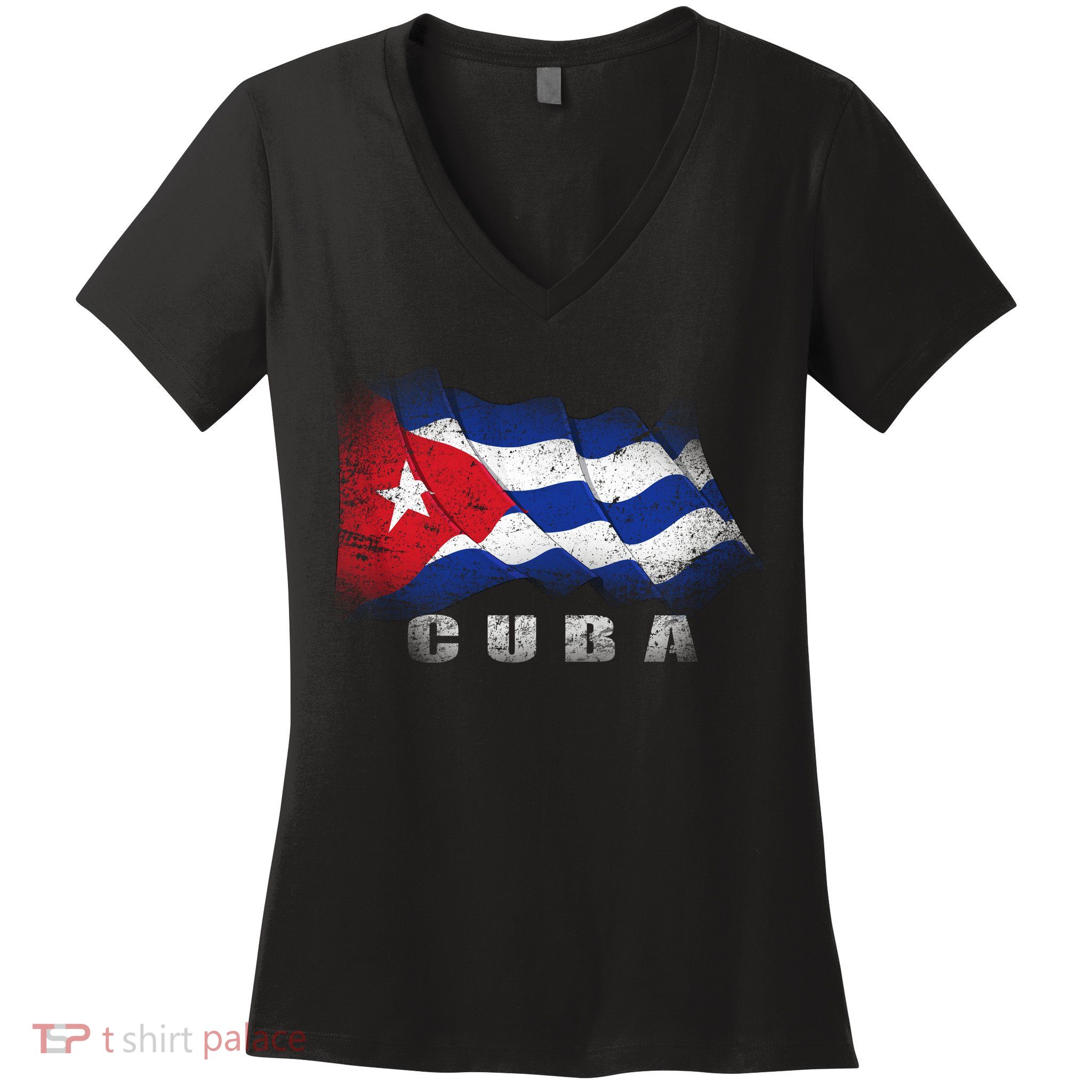 Cuban Flag Cuba Women's V-Neck T-Shirt