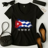 Cuban Flag Cuba Women's V-Neck T-Shirt