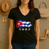 Cuban Flag Cuba Women's V-Neck T-Shirt