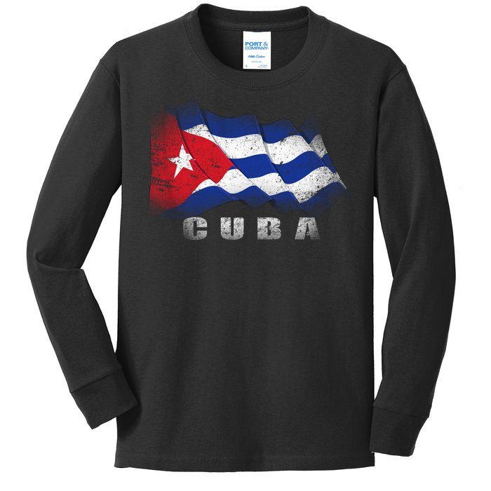 Cuban Flag Cuba Kids Long Sleeve Shirt