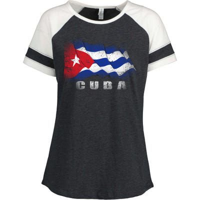 Cuban Flag Cuba Enza Ladies Jersey Colorblock Tee