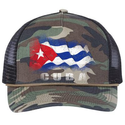 Cuban Flag Cuba Retro Rope Trucker Hat Cap