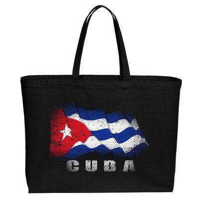 Cuban Flag Cuba Cotton Canvas Jumbo Tote