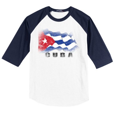 Cuban Flag Cuba Baseball Sleeve Shirt