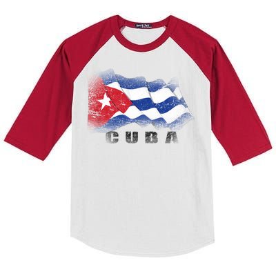 Cuban Flag Cuba Kids Colorblock Raglan Jersey