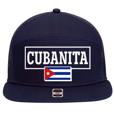 Cubanita Support Cuba 7 Panel Mesh Trucker Snapback Hat