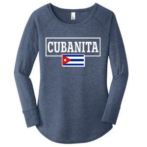 Cubanita Support Cuba Women's Perfect Tri Tunic Long Sleeve Shirt