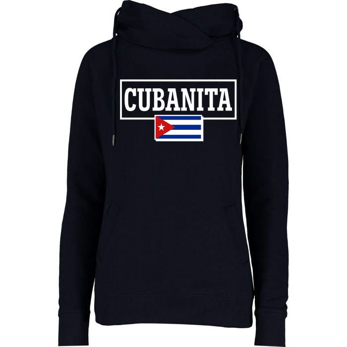 Cubanita Support Cuba Womens Funnel Neck Pullover Hood