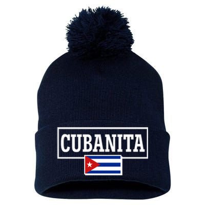 Cubanita Support Cuba Pom Pom 12in Knit Beanie