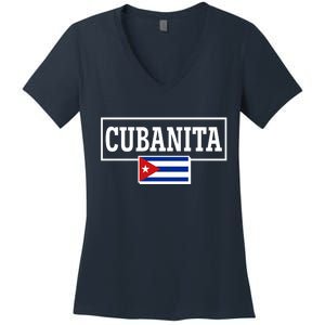 Cubanita Support Cuba Women's V-Neck T-Shirt