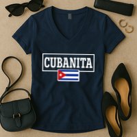 Cubanita Support Cuba Women's V-Neck T-Shirt