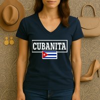 Cubanita Support Cuba Women's V-Neck T-Shirt