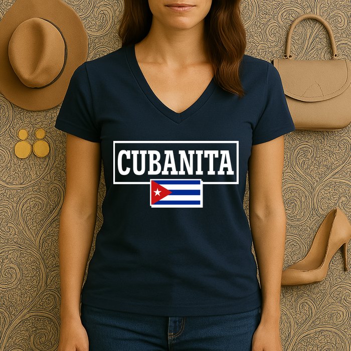 Cubanita Support Cuba Women's V-Neck T-Shirt