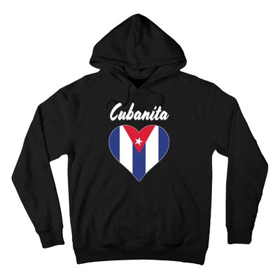 Cubanita Women Cuba Flag Hear Hoodie