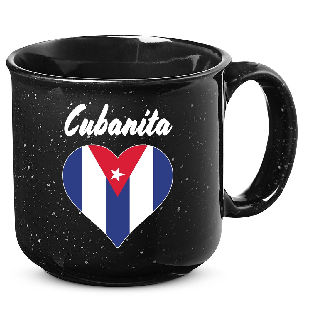 Cubanita Women Cuba Flag Hear 15oz Campfire Ceramic Mug