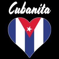 Cubanita Women Cuba Flag Hear Drawstring Bag
