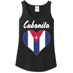 Cubanita Women Cuba Flag Hear Ladies Essential Tank