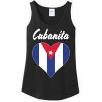 Cubanita Women Cuba Flag Hear Ladies Essential Tank