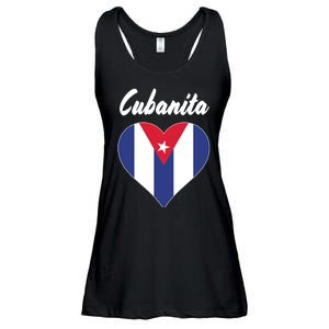 Cubanita Women Cuba Flag Hear Ladies Essential Flowy Tank