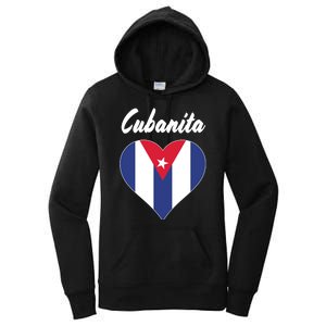 Cubanita Women Cuba Flag Hear Women's Pullover Hoodie