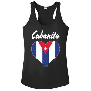 Cubanita Women Cuba Flag Hear Ladies PosiCharge Competitor Racerback Tank