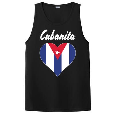 Cubanita Women Cuba Flag Hear PosiCharge Competitor Tank