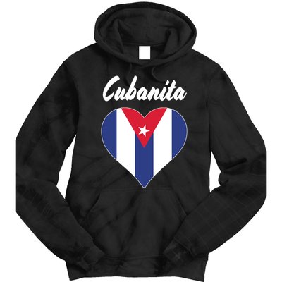 Cubanita Women Cuba Flag Hear Tie Dye Hoodie