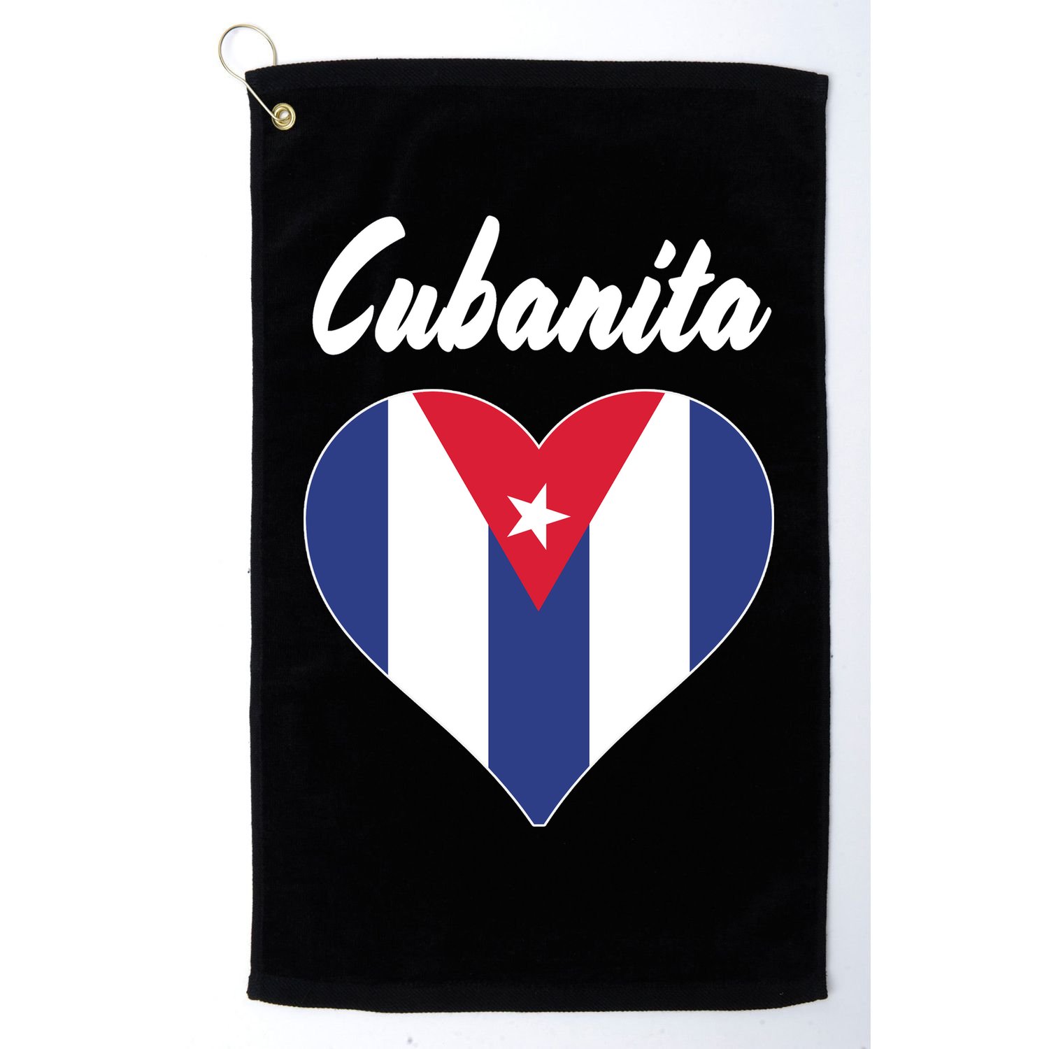 Cubanita Women Cuba Flag Hear Golf Towel