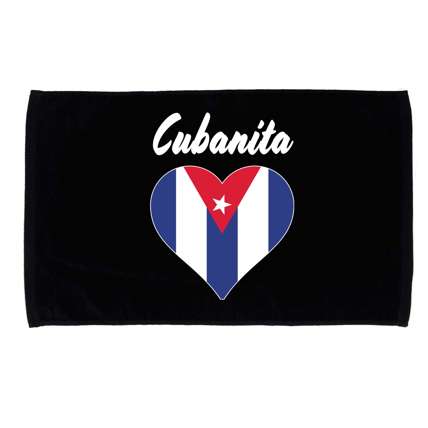 Cubanita Women Cuba Flag Hear Microfiber Hand Towel
