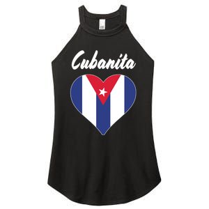 Cubanita Women Cuba Flag Hear Women's Perfect Tri Rocker Tank