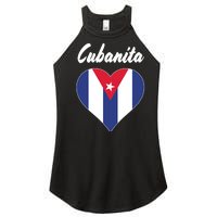 Cubanita Women Cuba Flag Hear Women’s Perfect Tri Rocker Tank