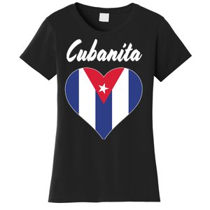 Cubanita Women Cuba Flag Hear Women's T-Shirt