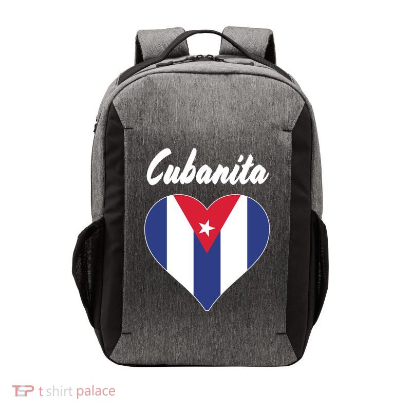 Cubanita Women Cuba Flag Hear Vector Backpack