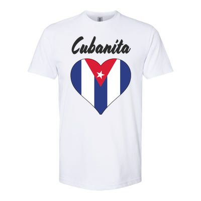 Cubanita Women Cuba Flag Hear Softstyle® CVC T-Shirt