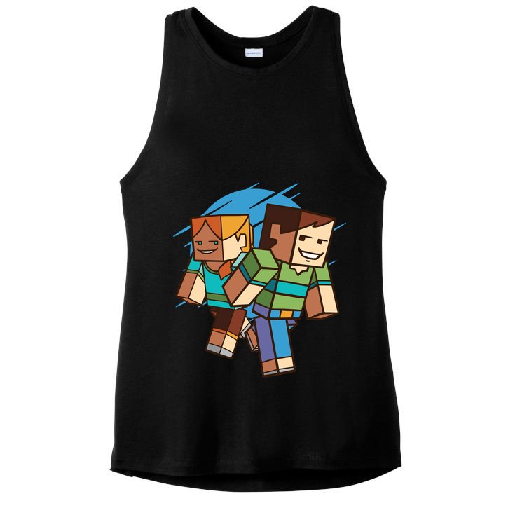 Cubic People Cartoon Ladies PosiCharge Tri-Blend Wicking Tank